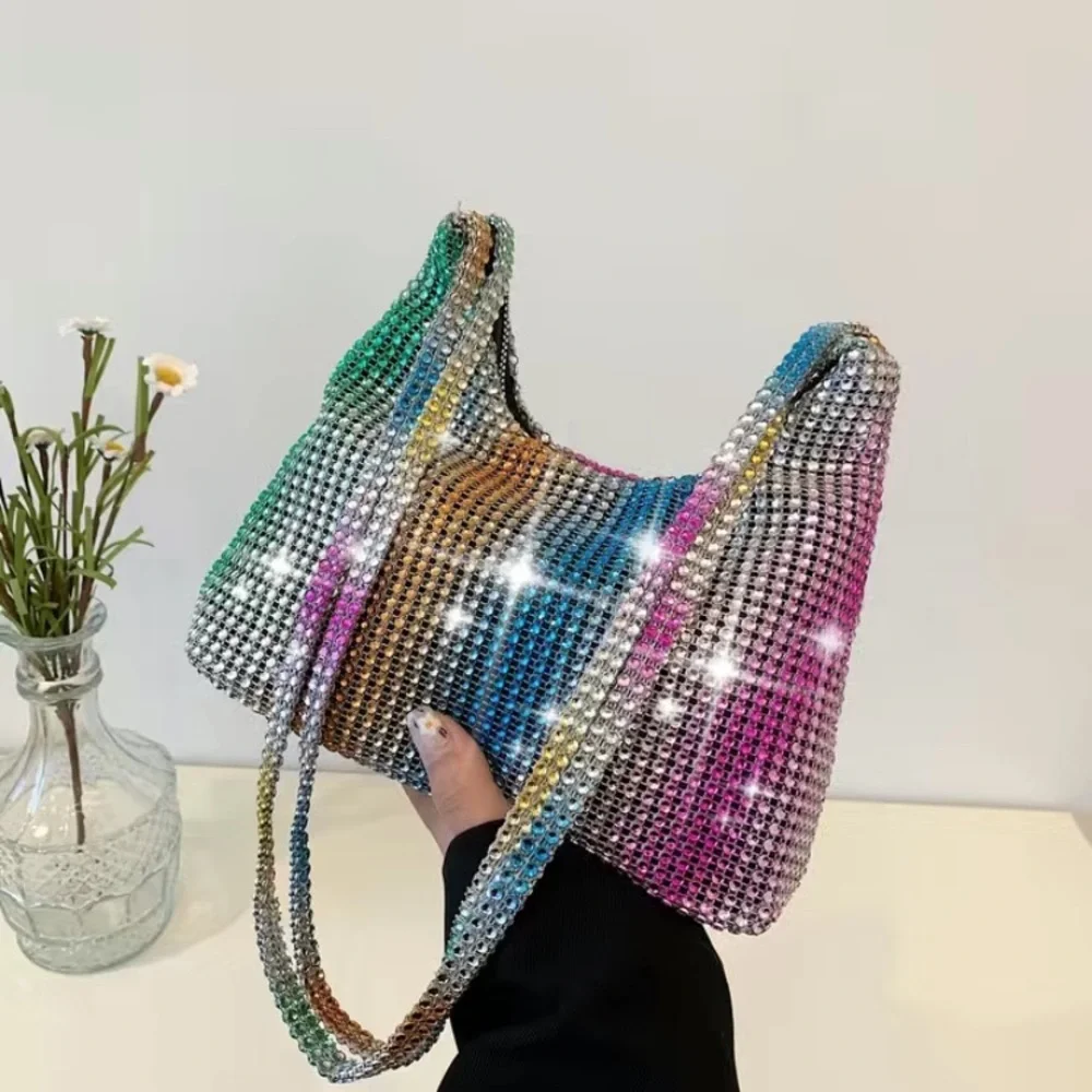 All over rhinestone shoulder‎ bag